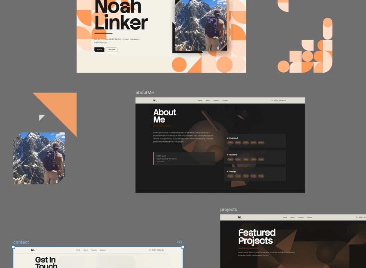 A spread of interface design explorations