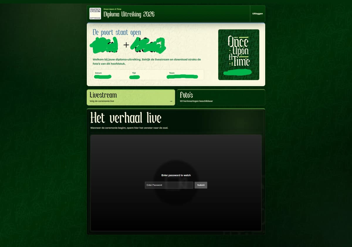 Visitor livestream page